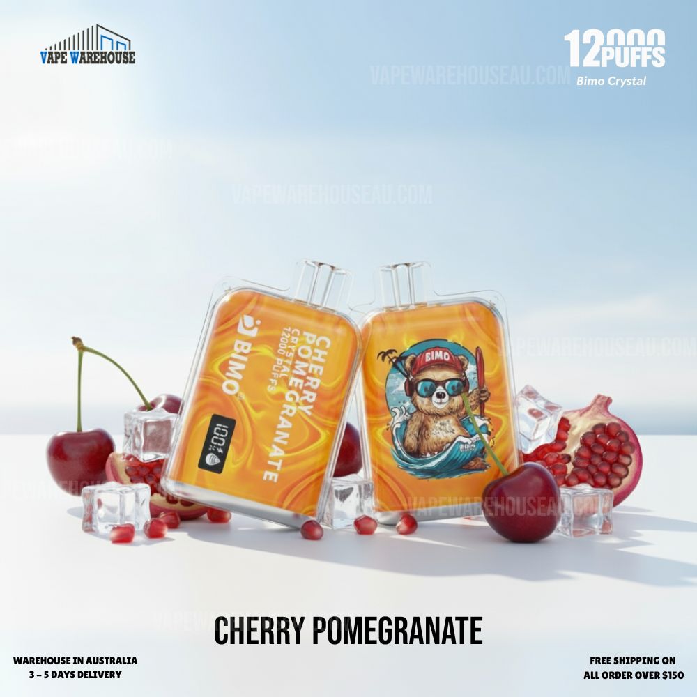 BIMO Crystal 12000 Puffs Cherry Pomegranate 1 BIMO Crystal 12000 Puffs Cherry Pomegranate