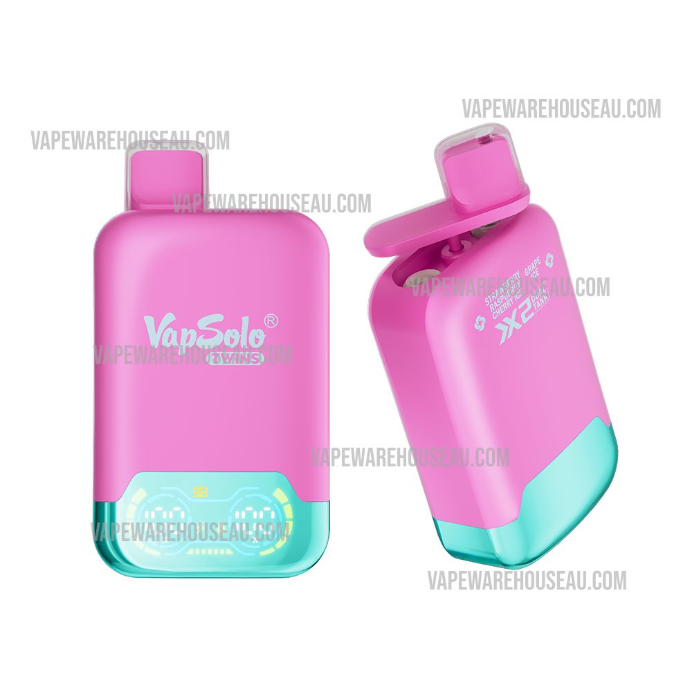 VapSolo Twins 20000 Puffs Strawberry Raspberry Cherry Ice & Grape Ice 1 VapSolo Twins 20000 Puffs Strawberry Raspberry Cherry Ice & Grape Ice